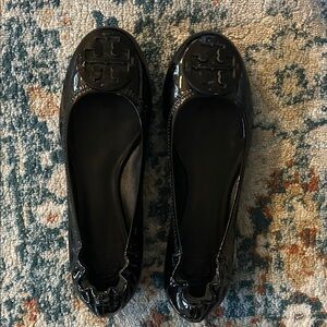 Tory Burch Glossy Black Flats